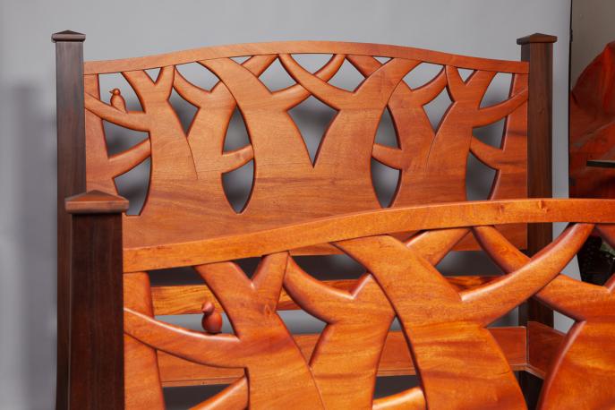 Handmade furniture, custom furniture, custom bed, Mahogany Bed, studio furniture