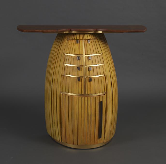 sideboard, entry, furniture, studio furniture, custom furniture, bowed front